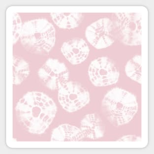 Shibori Kumo tie dye soft pink dots over white Sticker